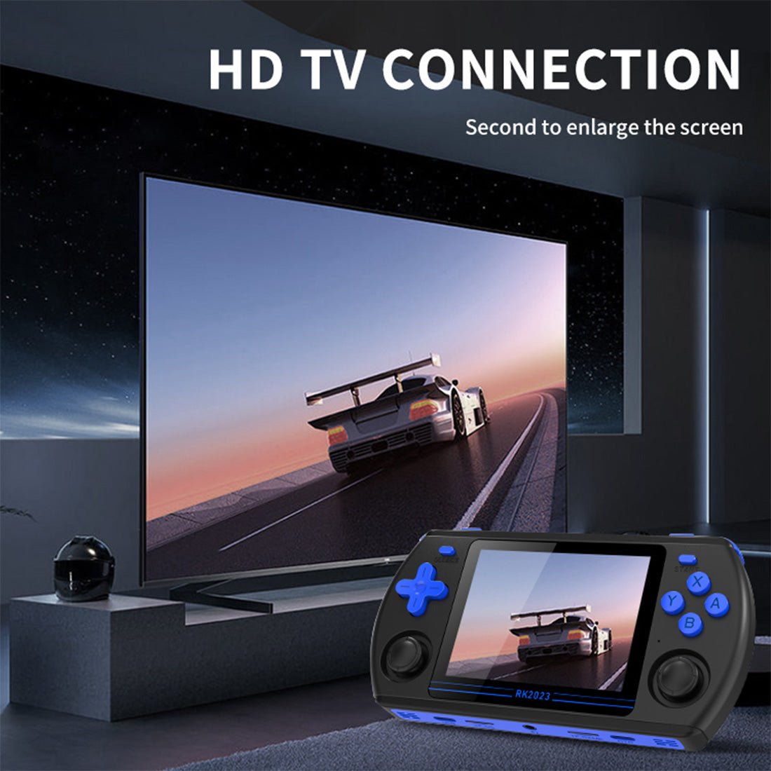 Handheld Game Console Powkiddy RK2023 – 3.5" IPS RK3566 8hr Dual TF HDMI Linux