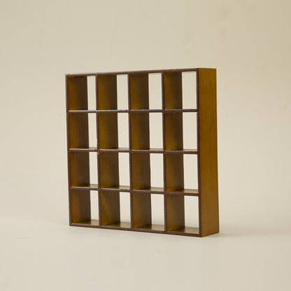 Dollhouse Miniature Display Cabinet 1:12 Scale 16-Compartment Modern Storage Shelf Organizer – Miniature Furniture Accessory for Dollhouse Room Decor Diorama Collectors Ages 14+ Multiple Colors