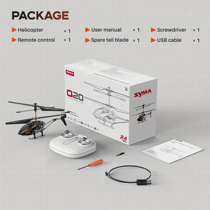 SYMA Q20 RC Helicopter for Kids 3.5CH – Altitude Hold One-Key Takeoff Indoor Drone, Alloy Body Gyro-Stabilized Remote Control Helicopter for Beginners Boys & Girls Ages 8 9 10 11 12, Birthday Christmas Gift (Black)