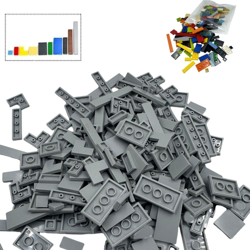 Bulk Flat Tile Building Blocks 150 Pcs – Smooth Thin Plate Bricks 1x1 1x2 1x6 Dots Mixed Particle Set, LEGO-Compatible Bulk Bricks for Kids & MOC Builders, DIY Creative Building Accessory