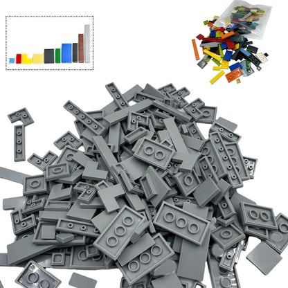 Bulk Flat Tile Building Blocks 150 Pcs – Smooth Thin Plate Bricks 1x1 1x2 1x6 Dots Mixed Particle Set, LEGO-Compatible Bulk Bricks for Kids & MOC Builders, DIY Creative Building Accessory