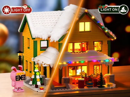 Christmas Story Building Blocks Set 1146 Pcs – Classic Movie-Style Christmas House Model with LED Lights & Character Figures, Holiday Display Decoration, Family Gift for Adults & Kids