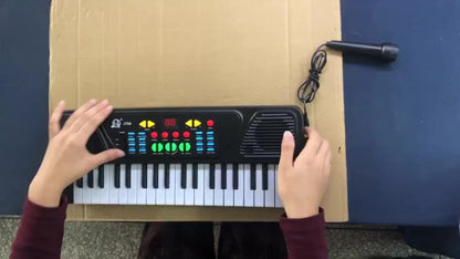 37-Key Electronic Piano Kit with Integrated Microphone | USB Operated | Keyboard Suitable for Young Learners | Sing-Along & Music Education | Family Fun for Parents And Children | Perfect Musical Present for Birthdays And Celebrations