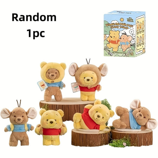 MINISO Disney Winnie The Pooh & Friends Blind Box Figure – Random Collectible Doll Winnie Tigger Eeyore Kanga Roo Classic Outfit Surprise Gift for Kids Disney Fans