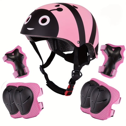 [Adjustable Helmet Set] Kids Bike Helmet Set, Adjustable Helmet for Ages 5-14 Year Boys Girls, Toddler Helmet Pad Set with Knee And Elbow Pads for Bike, Roller, Scooter