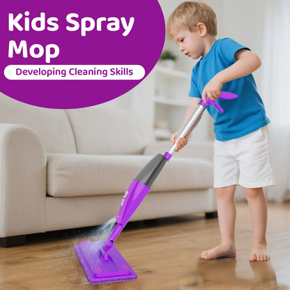 Mop Kids Toys With Water Sprayer, Pretend Play&Preschool Educational, STEM Clean, Housekeeping Kit Spray Mops For Floor Cleaning, Birthday Gifts 3 4 5 6 7 8 Year Old Boys Girls