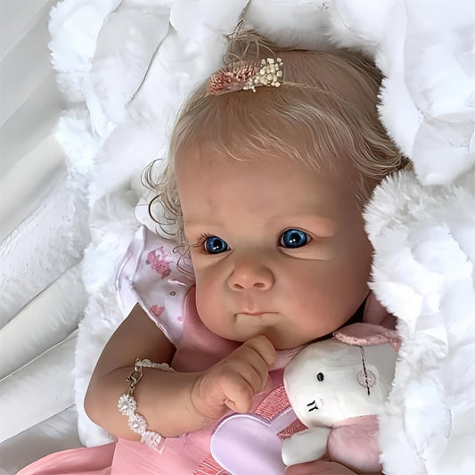[Reborn Baby Dolls] Realistic 22in Girl Reborn Baby Dolls Vinyl Full Body Newborn Adorable Kids Toy