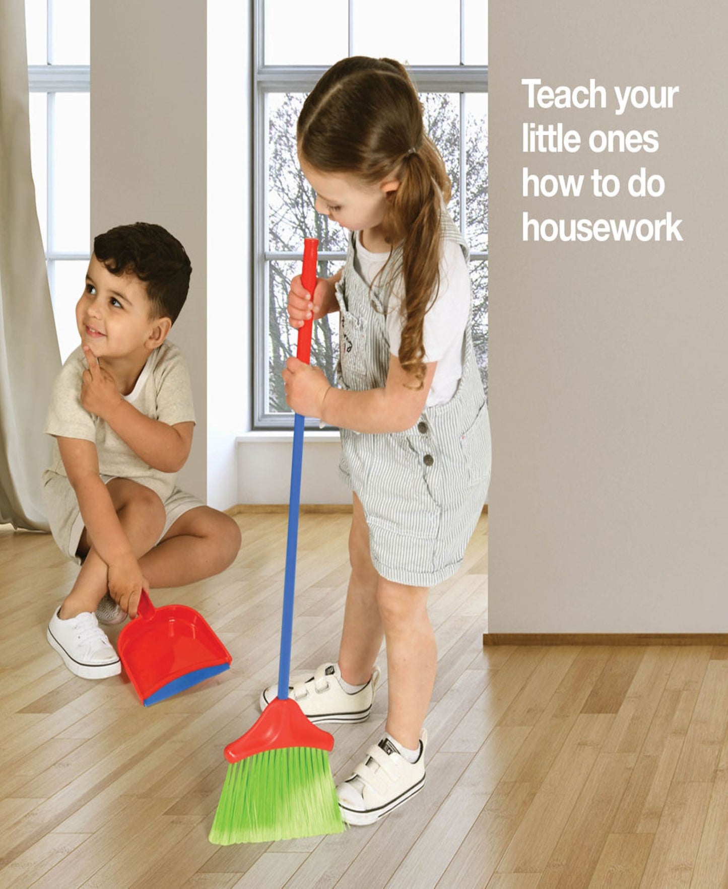 Play22 Kids Cleaning Set 4 Piece - Toy Cleaning Set includes Broom, Mop, Brush, Dust Pan - Toy KitchenCleaning Set