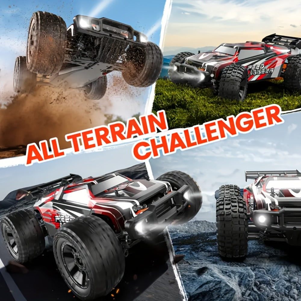 4x4 RC Monster Truck for Adults & Kids – High Speed All-Terrain Remote Control Off-Road Vehicle, 4WD Racing Truck for Boys & Racing Enthusiasts, Birthday Christmas Holiday Gift (Red)