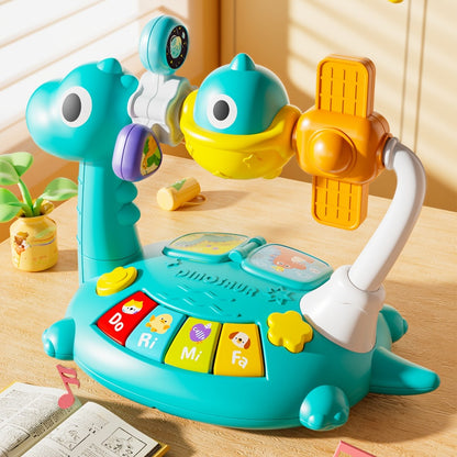 Dinosaur Piano Toy for Kids – Rotatable Smart Music Box with Space Theme, Mini Electronic Musical Instrument for Toddlers, Fun Learning Toy Gift for Boys & Girls