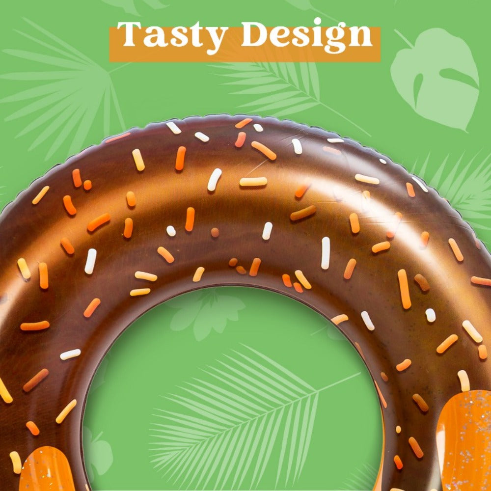 Inflatable Donut Pool Float 3-Pack 32.5 Inch Glitter Swim Ring Set – Strawberry Chocolate Mint Pool Tubes for Summer Pool Party Kids & Adults