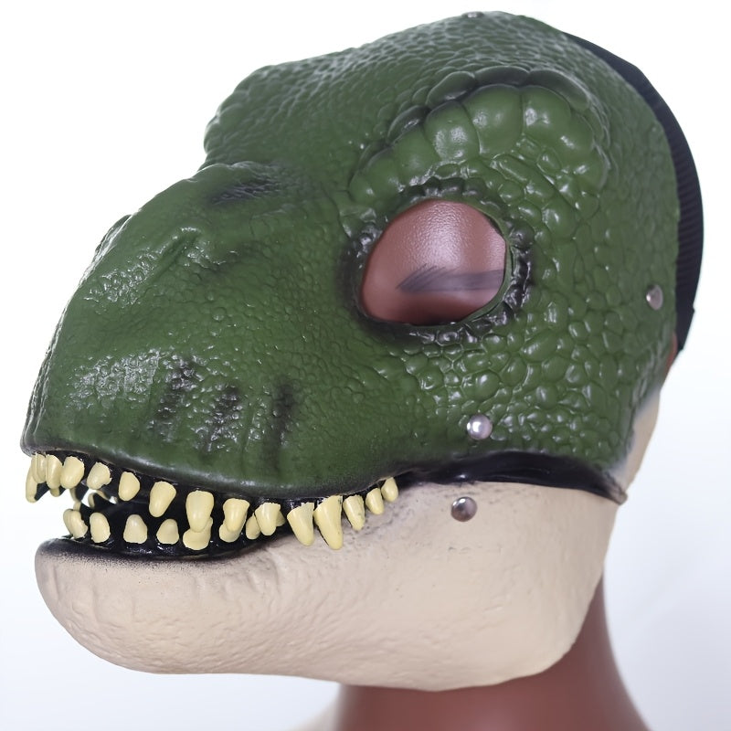 Anime Themed Dinosaur Mask with Openable Mouth - Breathable, Adjustable, Light Beige-Friendly Natural Rubber, Realistic Latex Full Head Costume for Role Play, Actual Combat Role Play, Halloween