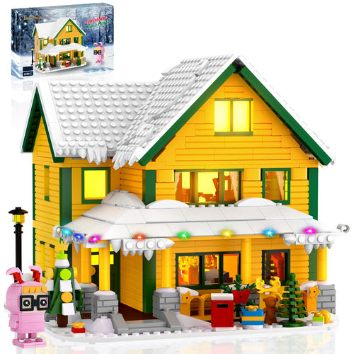 Christmas Story Building Blocks Set 1146 Pcs – Classic Movie-Style Christmas House Model with LED Lights & Character Figures, Holiday Display Decoration, Family Gift for Adults & Kids