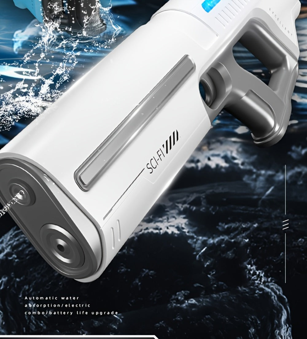 LED Light-Up Electric Water Gun Auto-Fill USB Rechargeable 40Ft Range Motorized Squirt Blaster with Light Show for Kids Adults Pool Party Beach Backyard Night Battle