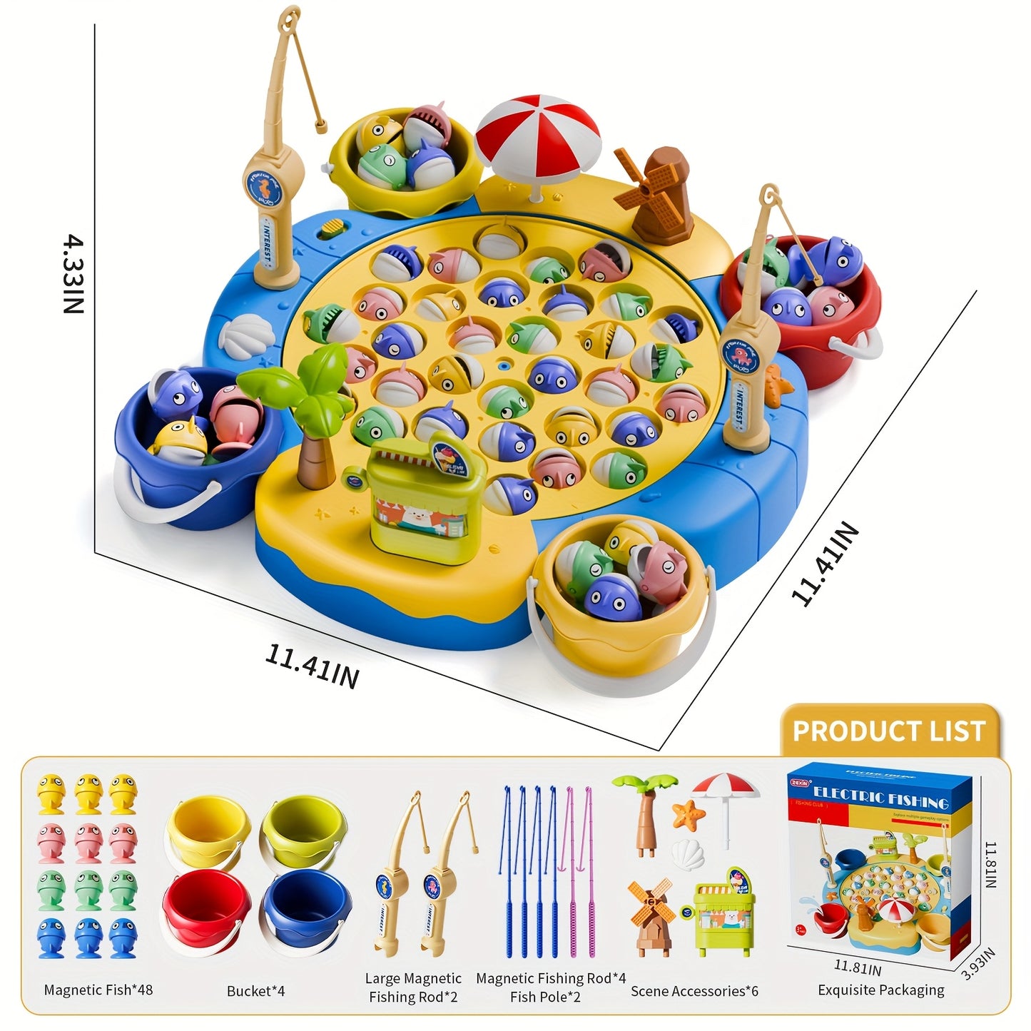 OCEAN 66pcs Magnetic Fishing Game for Kids Toys Boys Ages 3-5 4-6, Magnetic Fishing Toys with Fishing Rods, Birthday Gifts for 3 4 5 6 Year Old Boys Kids, Innovative Toys for Boys 3 to 5 Years 1-8 Players