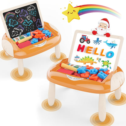 [Portable Toy Gift] Kids Magnetic Drawing Board, Double Sided Doodle Board Toy - with Teaching Supplies And Drawing Additions - Portable, Space Saving Design, Toy Gift for Boys And Girls