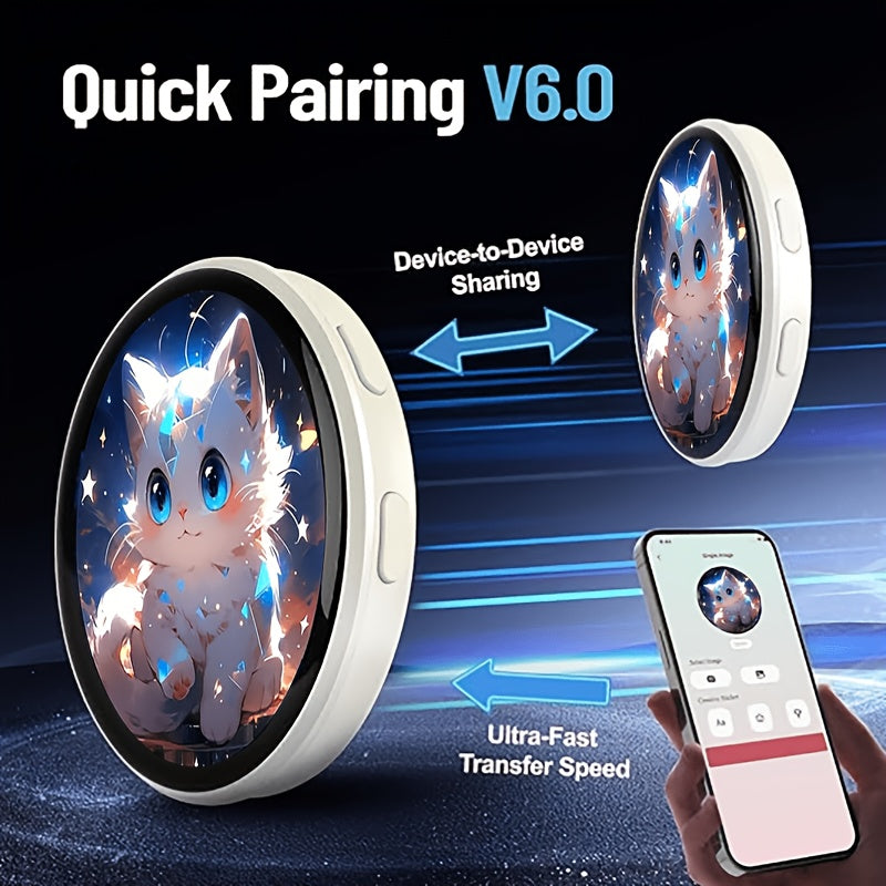 2026 New Electronic Badge with Display, Dynamic Touch, High Frame Rate, 600mAh Battery Life, 6.0 Bluetooth, USB Magnetic Charging, Anime Brooch & Digital Badge Compatible with Anime Fans to Wear On Occasions, Cosplay And Concerts