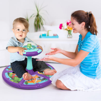 Dinosaur Sit And Spin Toy For Toddlers Girls Ages 18M+, Birthday Gift For Toddler, 360° Spin Seat Indoor Interactive Sensory Toy With Music