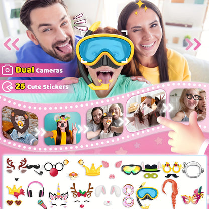 Kids Phone Toys, Touchscreen HD Dual Camera Cell Phone for Kids with 25 Games, Birthday Gifts Dinosaur Play Phone for Boys 3-10, Travel Toy with 8GB SD Card Easter Day Halloween Christmas Gift