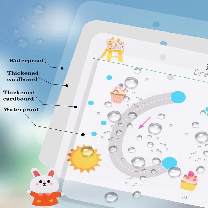 [Reusable Magic Exercise Book] 64-Page Reusable Magic Exercise Book - Educational Tracing Book for Pen Control, Wipe Clean! Gift for Back to School and Curious Little Minds