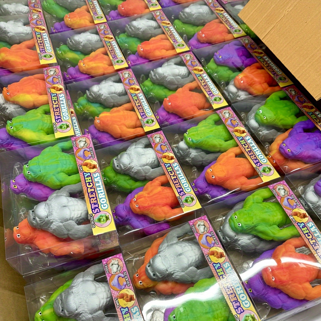 [4PCS Squishy Monkeys] 4PCS/PACK Mega Gorilla Squishy Monkey Stretchy Squishy Funkee Monkee Mega Gorillas - Stretch, Squish, And Even Squeeze - The Filling Material Is PVA Sponge, Not Sand. Random Color