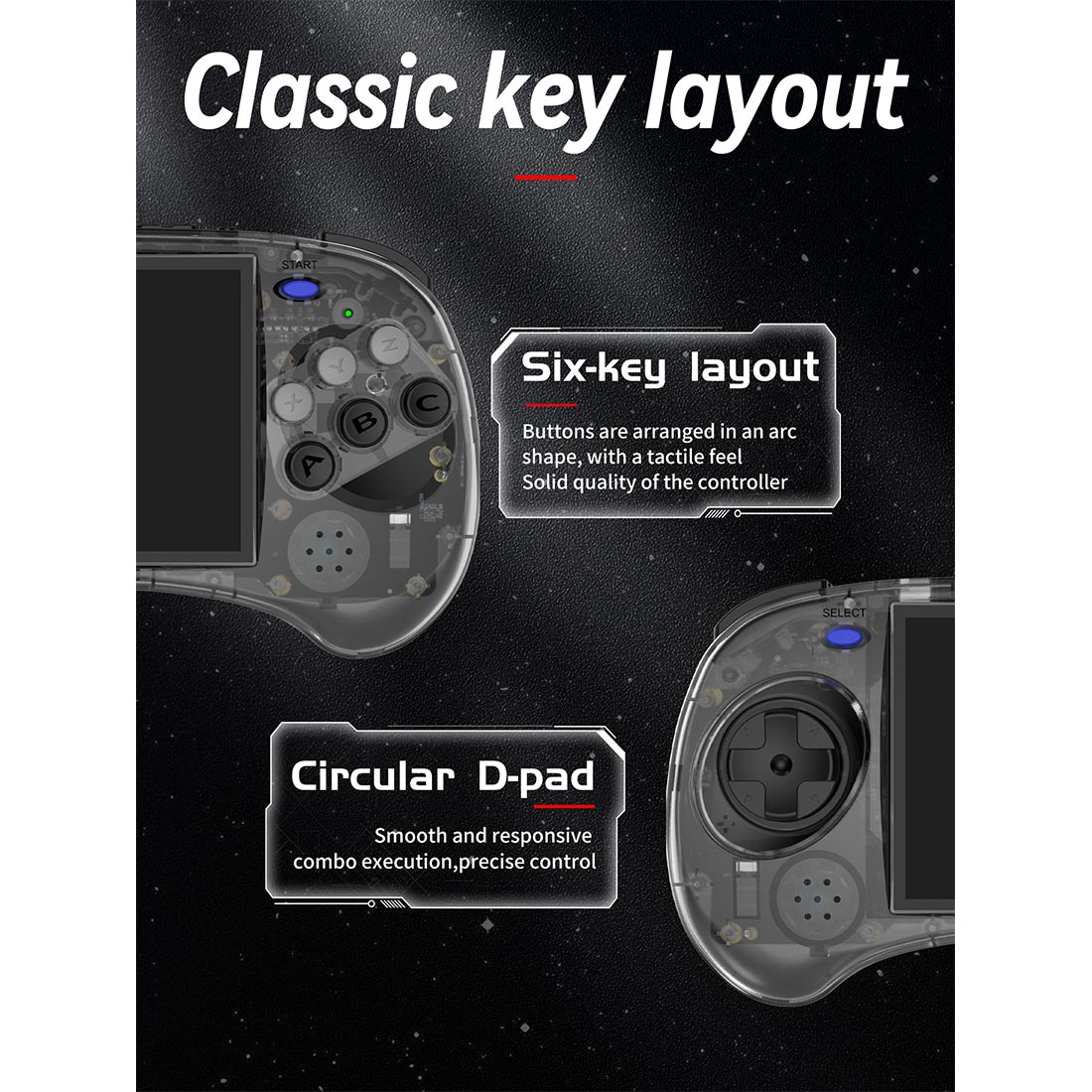 Retro Handheld Game Console Anbernic RG ARC-S - Linux Arcade Style Six-Key IPS HDMI Fighting Gaming Handheld 3500mAh