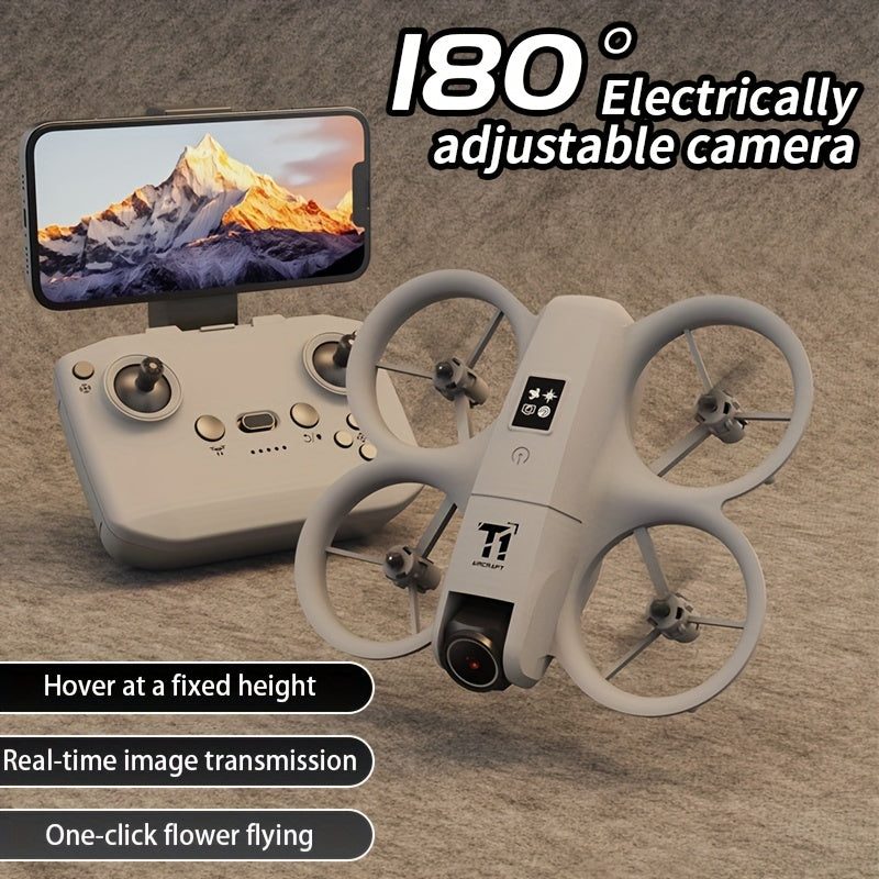 [Dual Cameras Drone] Drone, Equipped with Dual Cameras for Better Control with Optical Flow, 180° Camera Rotation, Long Battery Life with Two Batteries, Optical Positioning, 360° Roll, Gyroscope, One-Button Calibration, One-Button Takeoff, One-Button Land