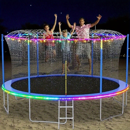 Solar LED Trampoline Lights for Kids & Adults – 50/100 LEDs Colorful Rope Lights, 8 Modes, IP65 Waterproof, Fits 8-16 Ft Trampolines, Outdoor Safety Glow Light