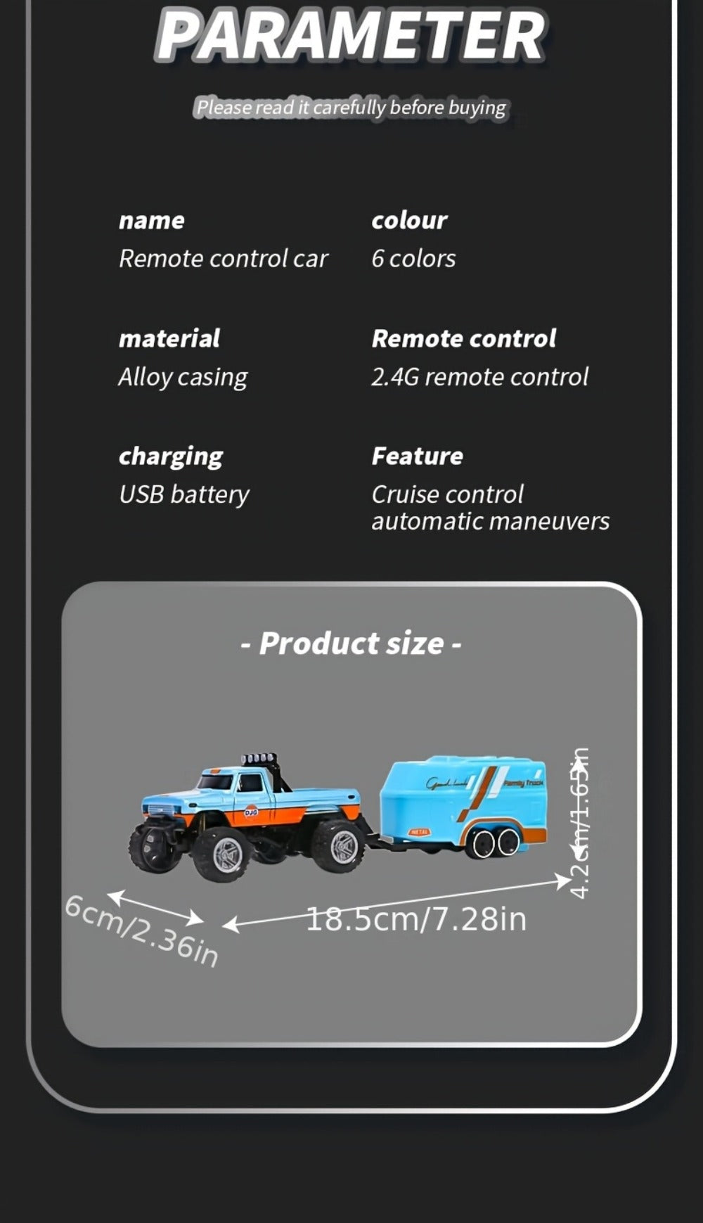 Mini RC Car 1:64 Scale Alloy Remote Control Off-Road Truck with Shock Absorbers – Boys Gift Birthday Christmas Halloween (Dark Gray/Teal/Blue/Mixed)