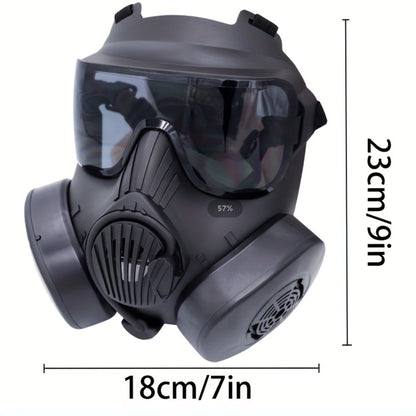 Tactical CS Costume Prop Mask Plastic Airsoft Style – Military Face Mask for Men Halloween Cosplay Role Play CS Simulation Outdoor Camping Movie Stage Props Cool Dress Up Black Tri-Color