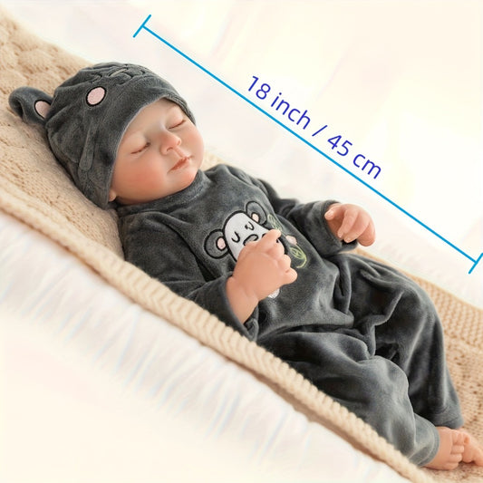 Colorlizard Realistic Reborn Baby Doll 18 Inches 45cm Baby Body Realistic Newborn Doll Lifelike Baby Doll Halloween Christmas Gift Suitable for Children Aged 3 And Above. (Doll Only/ No Accessories)