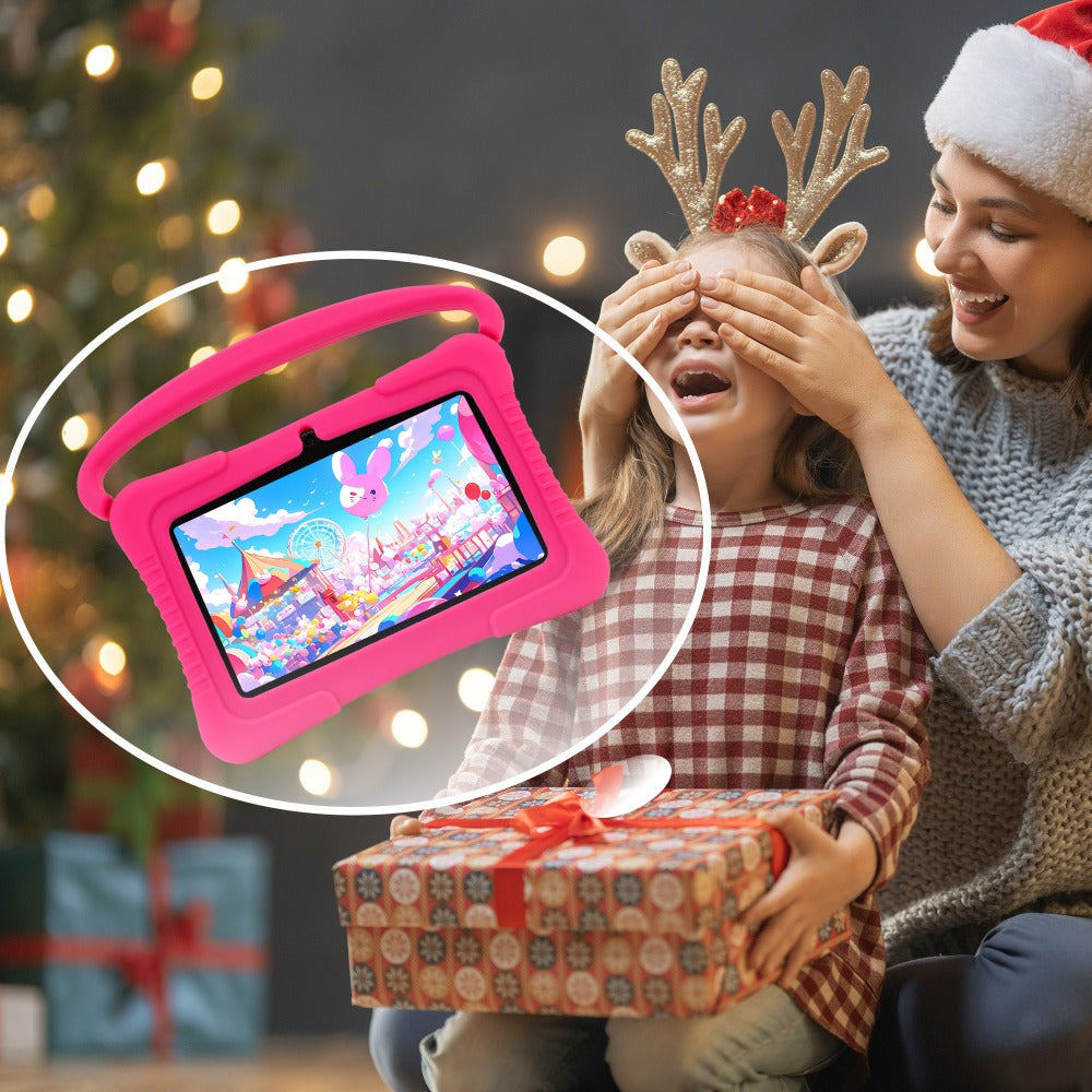 Veidoo Kids Tablet, 7 Inch Android Tablet PC, 2GB RAM 16GB ROM, Safety Eye Protection Screen, WiFi, Dual Camera, Games, Parental Control APP, Tablet with Silicone Case1