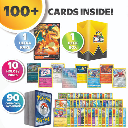 Ultra Rare Battle Bundle | 100+ Pokemon Cards | 1x Ultra or Double Rare Guaranteed | Holos & Rares Included! | Perfect Giftable for Kids & Collectors!