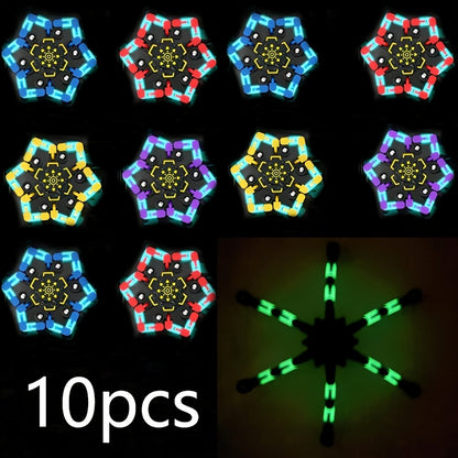Fidget Spinners Robot Fingertip Toys 10 or 15 Pack – Stress Relief Mechanical Gyro Spinning Tops, Luminous & Standard, Party Favors for Kids Adults