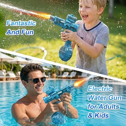Electric Water Gun High Pressure Automatic Squirt Blaster with LED Flash & USB-C Rechargeable – 40ft Long Range Rapid Fire for Kids Teens Adults, Pool Beach Backyard Summer Outdoor Toy Gift