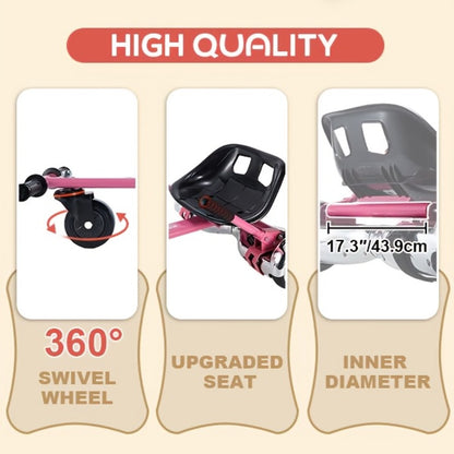 Hoverboard Go Kart Seat Attachment Buggy Conversion Kit 6.5-10 Inch Self-Balancing Scooter 360 Front Wheel Off-Road Tires Shock Absorber Kids Gift No Hoverboard White Black Blue Pink Purple