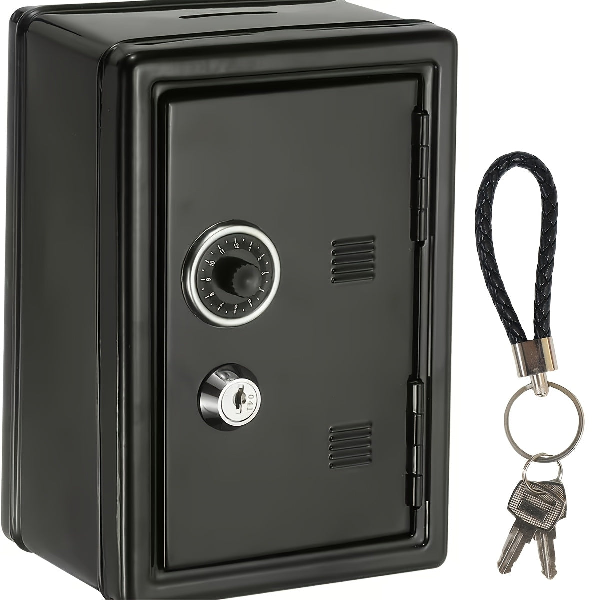 1pc Secure Metal Coin Bank Safe, Save Money Box Cash Storage Box with Key And Combination Lock, Small Money Bank with Removable Drawer, Home/office with Ideal for Back to School, Halloween, Christmas, New Year Gifts