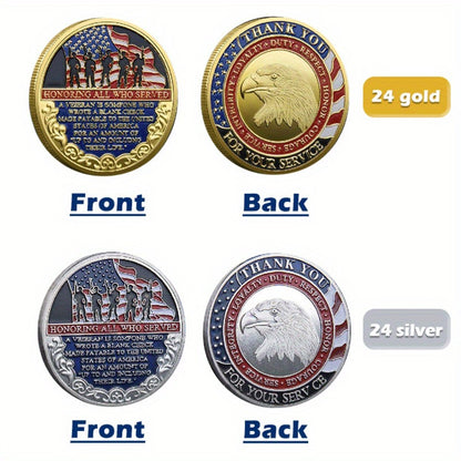 Military Challenge Coins 48 Pack Gold & Silver – Christian Prayer Commemorative Metal Coins for Church Events, Veteran Appreciation Gifts, Collector Grade Military Coin Set