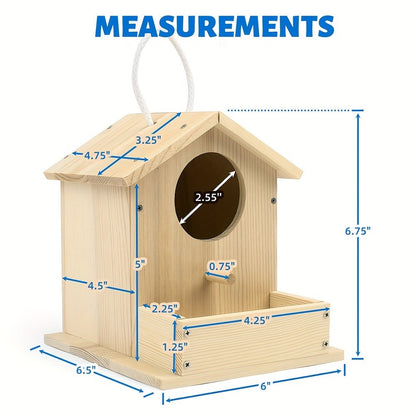 Wooden Birdhouse Building Kit for Kids – DIY Build & Paint Bird House Arts Crafts STEM Activity with Paint & Brushes, Birthday Christmas Gift Boys Girls Ages 4-12