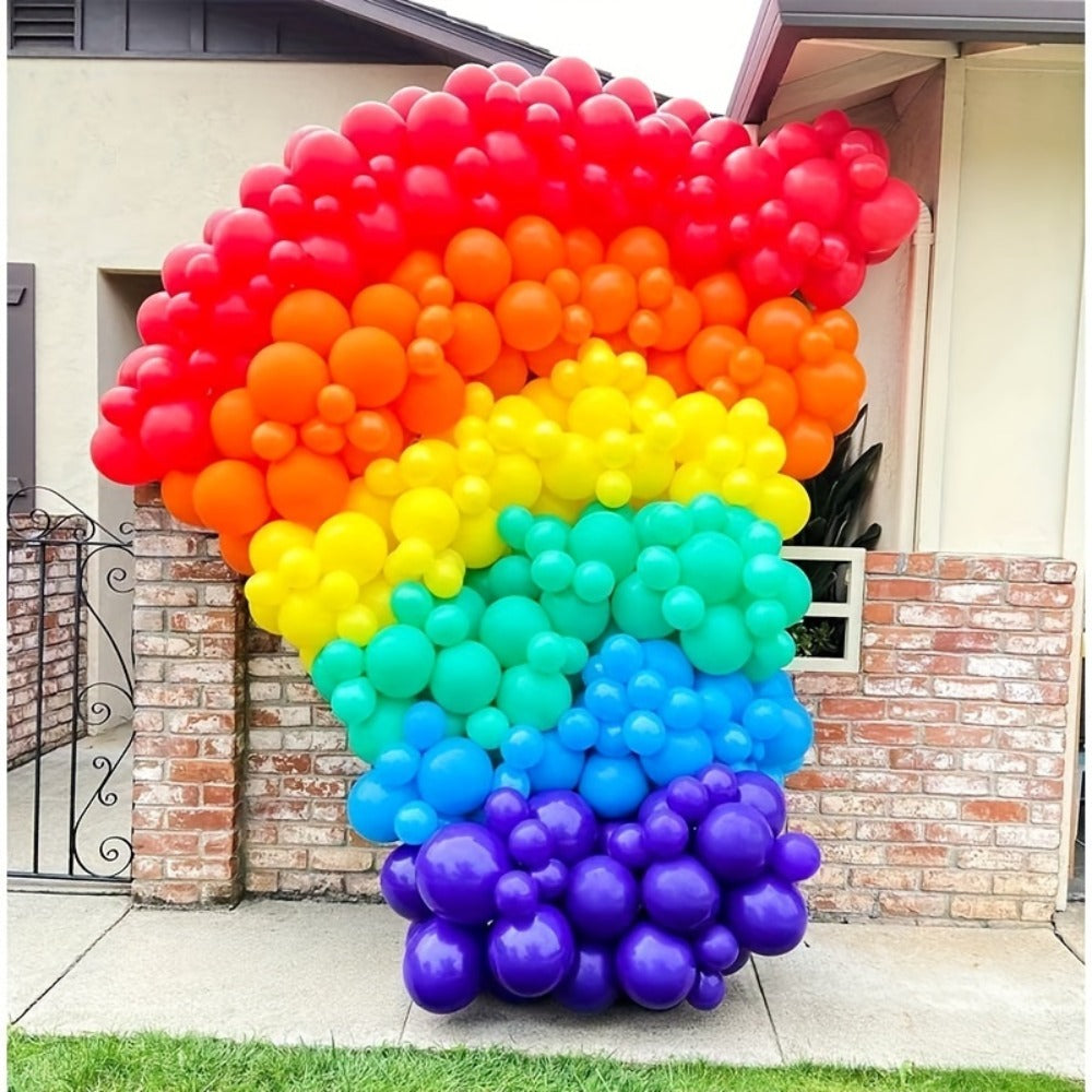 Balloon Arch Kit 422 Pcs Rainbow Matte Latex Balloons in Multiple Sizes 5", 10", 12" & 18" for Birthday, Baby Shower, Wedding & Party Decorations – DIY Balloon Garland Set
