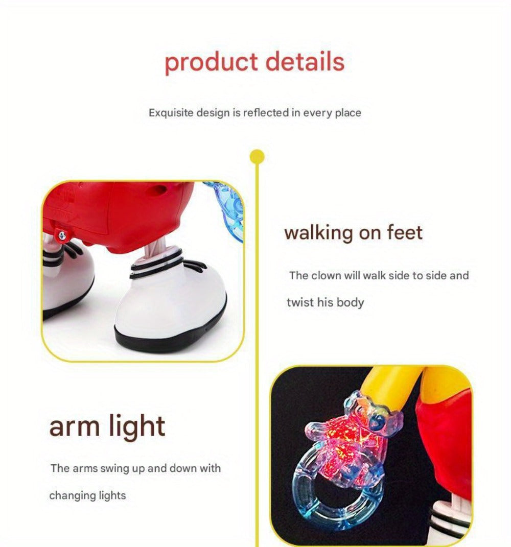 Dancing Clown Toy Doll Light Music Swing Left And right, Toys for Kids girls, Fidget toys, Toys for boys, toy, Christmas Gifts Birthday Gifts for kids, Weird stuff, Halloween Decorations