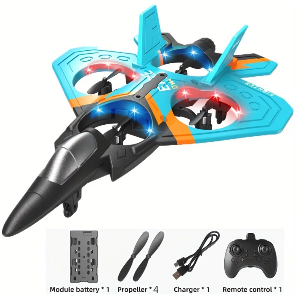 RC Drone for Kids & Beginners with Height Hold – Rechargeable Remote Control Airplane Indoor Outdoor Toy Gift for Boys Girls (Black/Blue/Red)
