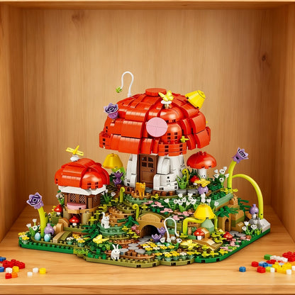 Fairy Mushroom House Building Blocks Set 2000+ Pcs – Mythical M-Shaped Miniature Architecture Model 663, Creative Desktop Decoration Display Kit for Adults & Teens, Birthday Gift for Fantasy Lovers