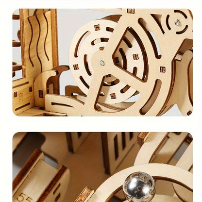 3D Puzzle For Adults, Wooden Ball Track, STEM Project, Two Sets Of Expansion For Male And Female Home Decoration Enthusiasts, High-difficulty Wooden Building Model Holiday Gift Birthday Gift