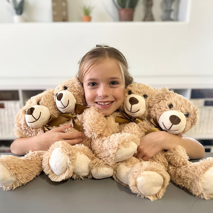 8 Bulk Teddy Bears, Small Khaki Plush Toys, Stuffed Animals in Bulk, Small Soft Bears, Plush Decorations for Weddings, Birthdays, Christmas, And Parties