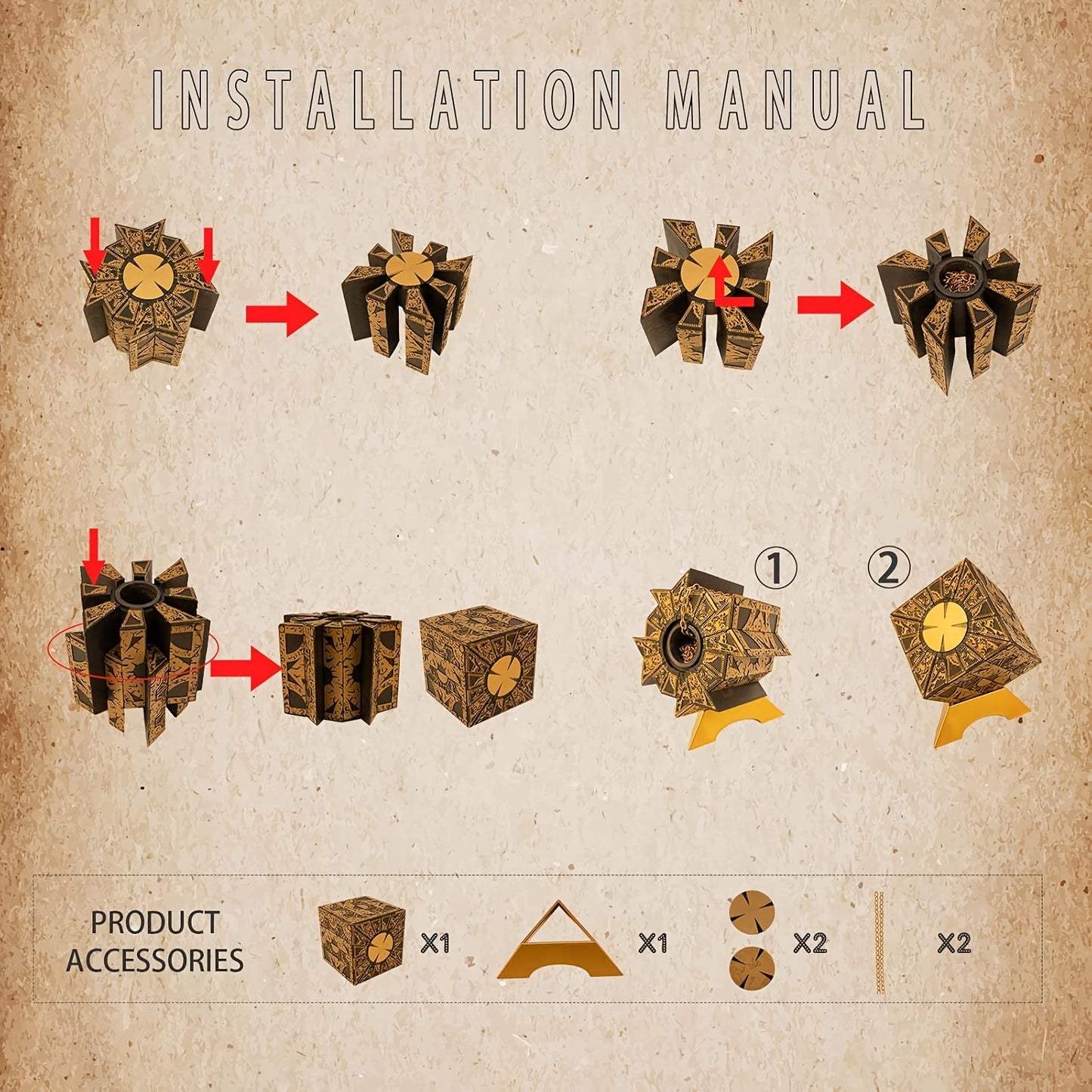 Puzzle Box Functional, Puzzle Cube Detachable - Lament Configuration with Base, Deformation Puzzle Lock Box Decoration