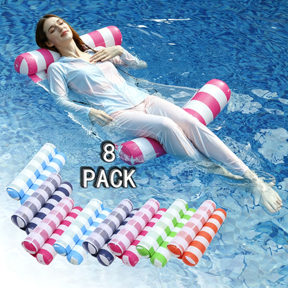 Jixiangyu Adult Swimming Ring 4-in-1 Inflatable Floating Bed - Hammock, Lounger, Raft, and Exercise Saddle - Blue, Navy Blue, Rose Red - for Pool, Lake, Beach Leisure Float