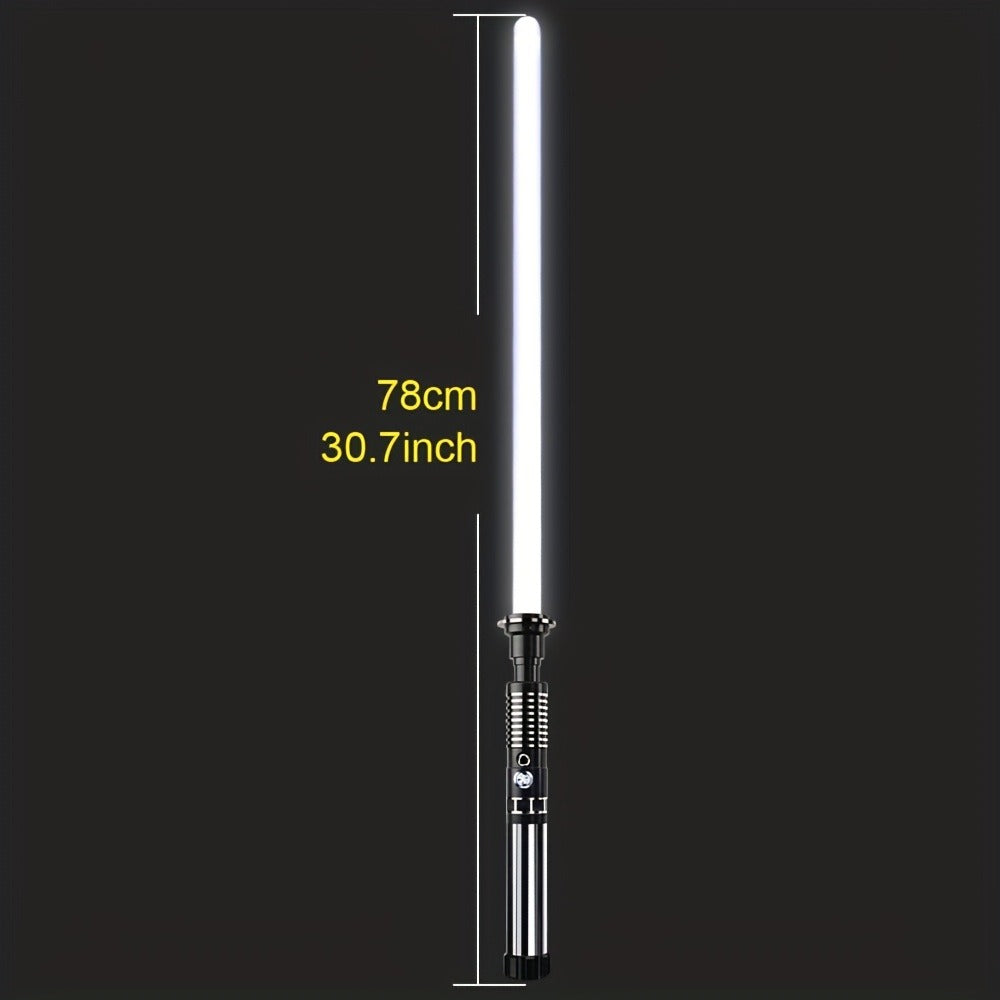 Light Up Saber with Metal Handle RGB 16 Colors – LED Cosplay Laser Sword with Sound Effects | Anakin Luke Darksaber Style, Halloween Costume Toy & Christmas Gift for Kids Adults