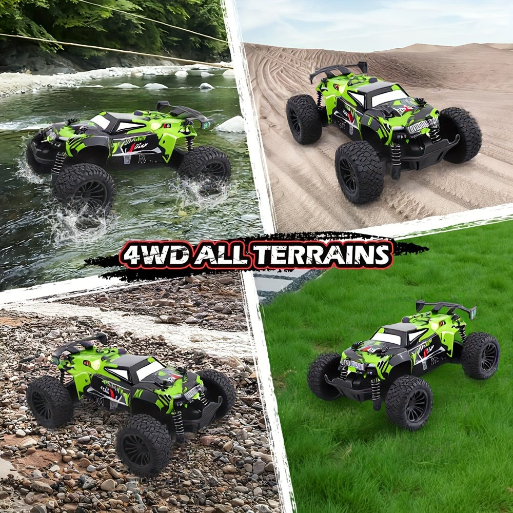 Dual Drive RC Off-Road Car for Kids 2.4GHz All-Terrain Remote Control Truck with Anti-Slip Tires – Sturdy Durable Design Boys Gift Ages 3+ Birthday Easter Christmas