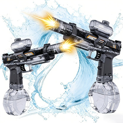 Kids Sound & Light Electric Water Gun Ages 3-8 – Auto Squirt Blaster with Large Tank & LED Effects, Summer Outdoor Pool Beach Backyard Party Toy, Birthday Gift for Boys & Girls, 1pc or 2-Pack